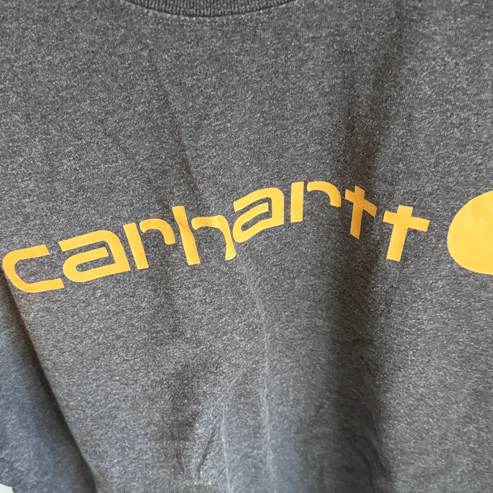 Carhartt Charcoal Tee with Yellow Logo - Picture 3 of 4